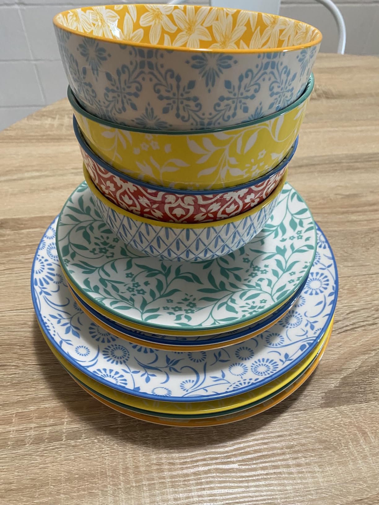 vancasso SELENE Plates and Bowls Set for 4, 12 Pieces Dinnerware Sets, Mircowave and Dishwasher Safe Dishes Set, Porcelain Blue Dinnerware customer photo 1