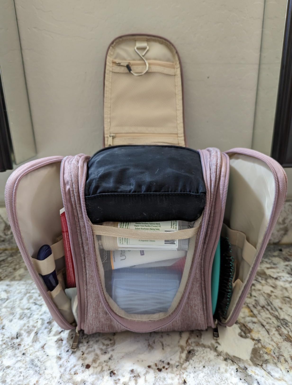 BOACAY Hanging Travel Toiletry Bag for Women and Men, Makeup Bag, Bathroom & Shower Organizer Kit for Accessories, Cosmetics, Travel Essentials customer photo 2