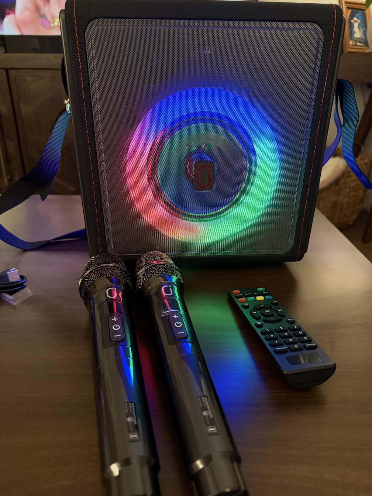 Karaoke Machine for Adults with 2 Wireless Microphones, 200W PA System customer photo 1