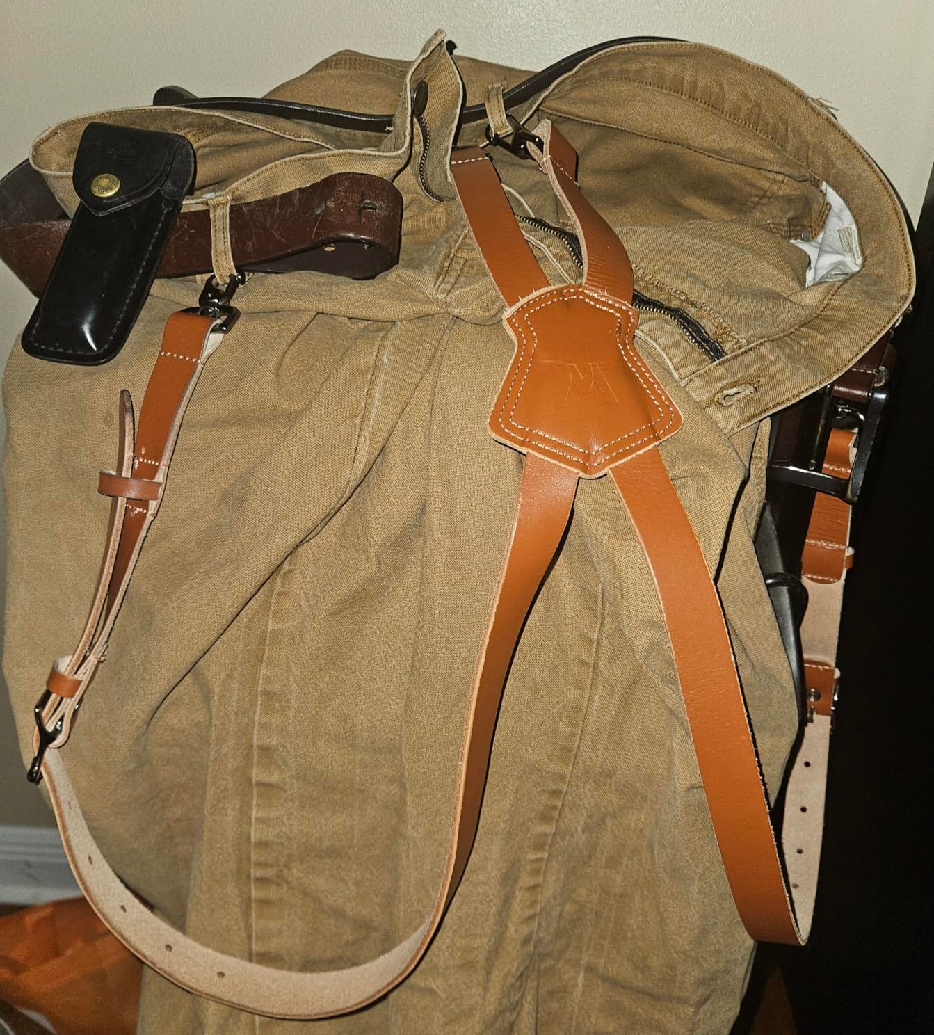 WELKINLAND Top-Grain Buffalo Leather Suspenders, Mens Heavy Duty Suspenders customer photo 1