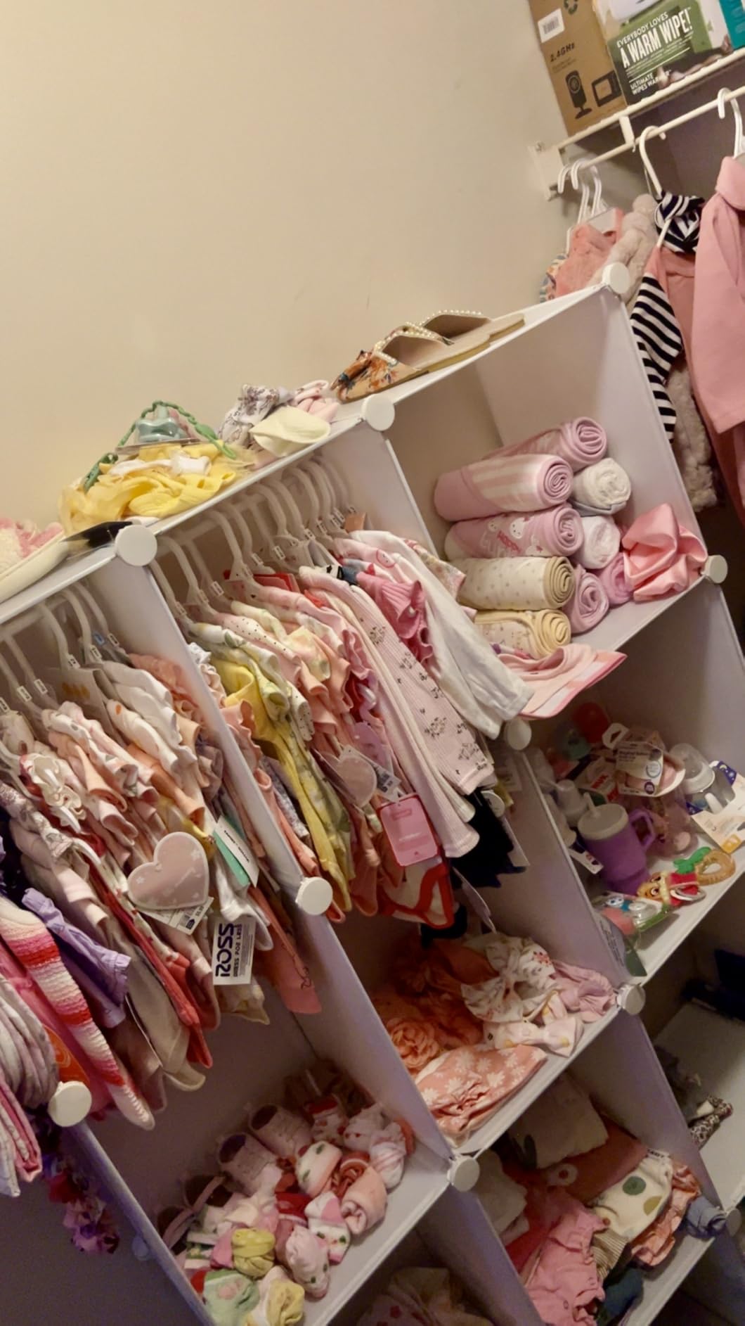 CUBEDIY Baby Closet Organizer for Nursery: Durable Baby Wardrobe for Closet - Customizable Baby Dresser Amoire Shelves - Waterproof Shelf Clothes Organizer w/Wall Fixation (White) customer photo 1