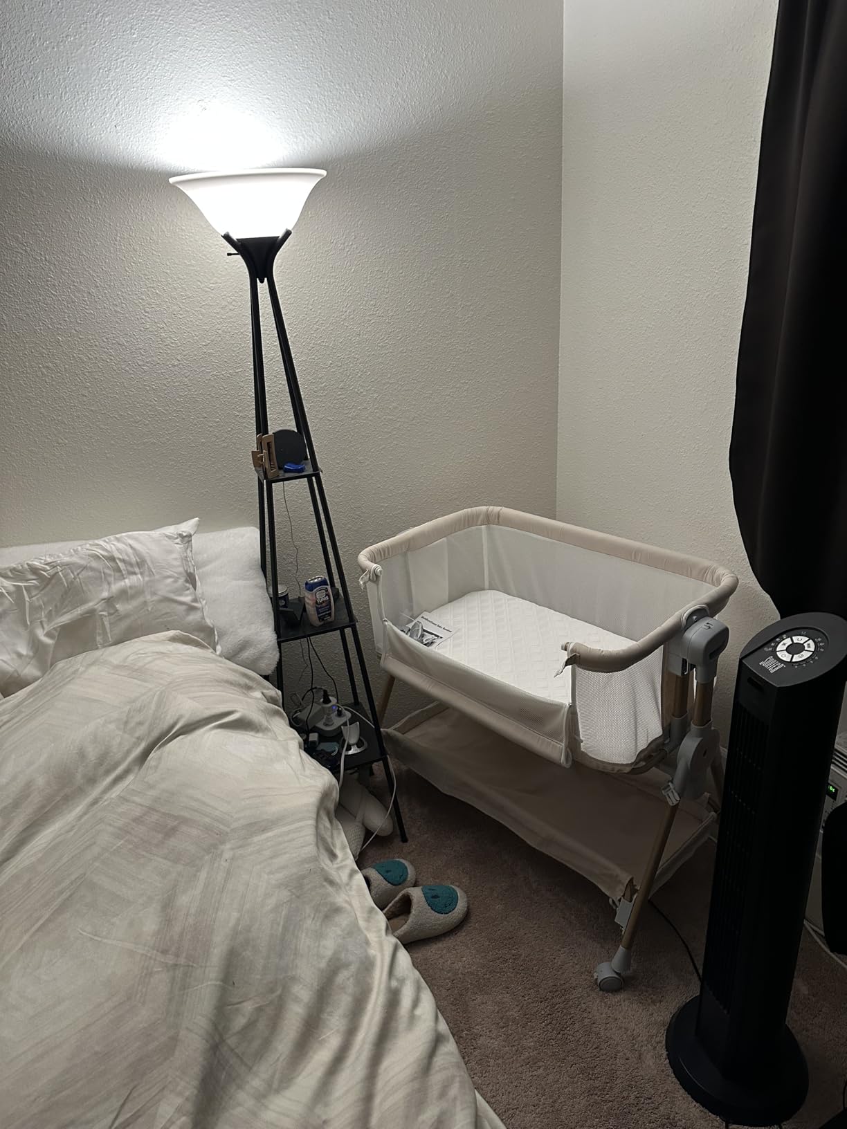 3 in 1 Baby Bassinet,Bedside/Rocking Bassinet for Baby,Bedside Crib with lockable Wheels,Waterproof Mattress,Adjustable 6 Heights,Portable Bassinets Bedside Sleeper for Newborn Infant-Beige customer photo 2