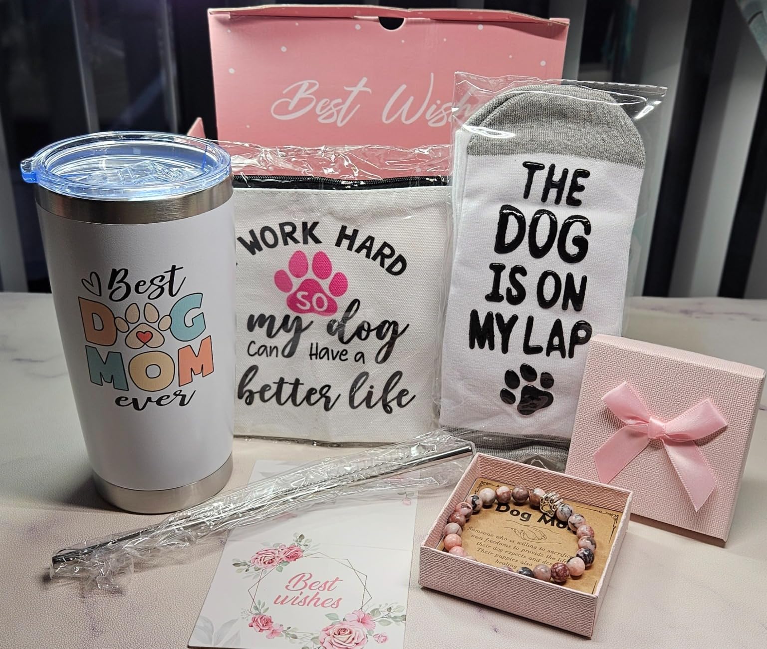 Dog Mom Dog Lover Gifts for Women, 20oz Wine Tumbler Set customer photo 1