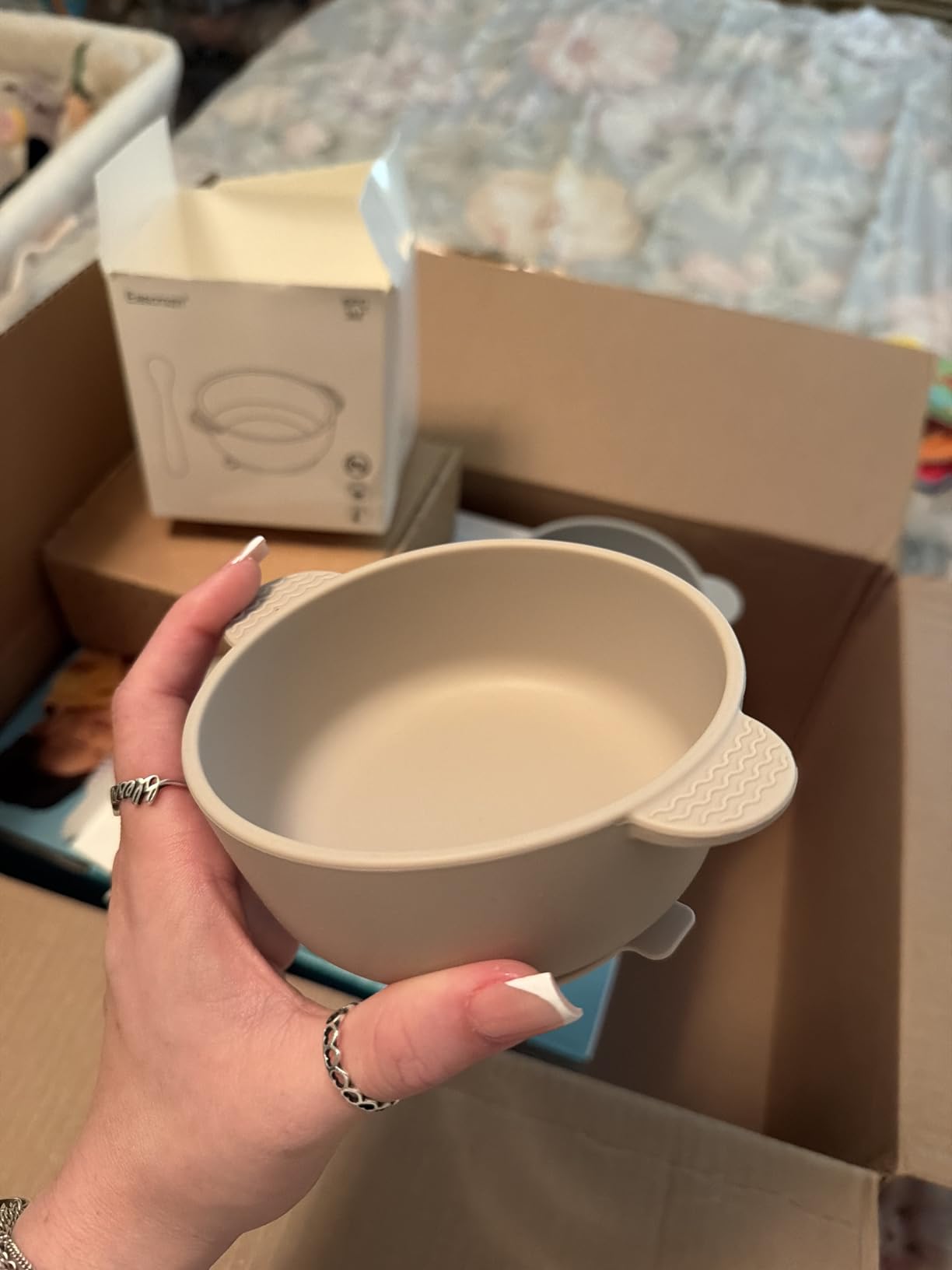 Eascrozn 3 Pack Baby Bowls with Suction and Baby Spoons, BPA Free customer photo 2