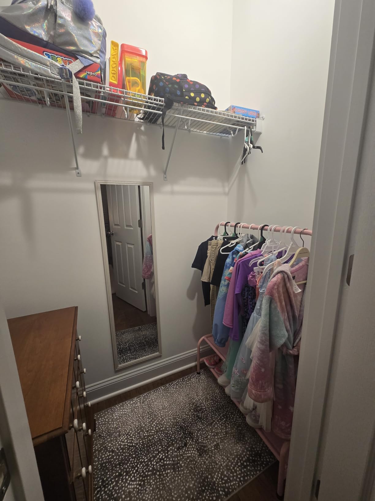 Kids Clothing Rack - Dress Up Clothes Rack - Baby Toddler Closet - Mini Freestanding Coat Racks with 2 Fabric Shelves - Small Kids Costume Wardrobe - Garment Rack for Hanging Clothes Organizer customer photo 2