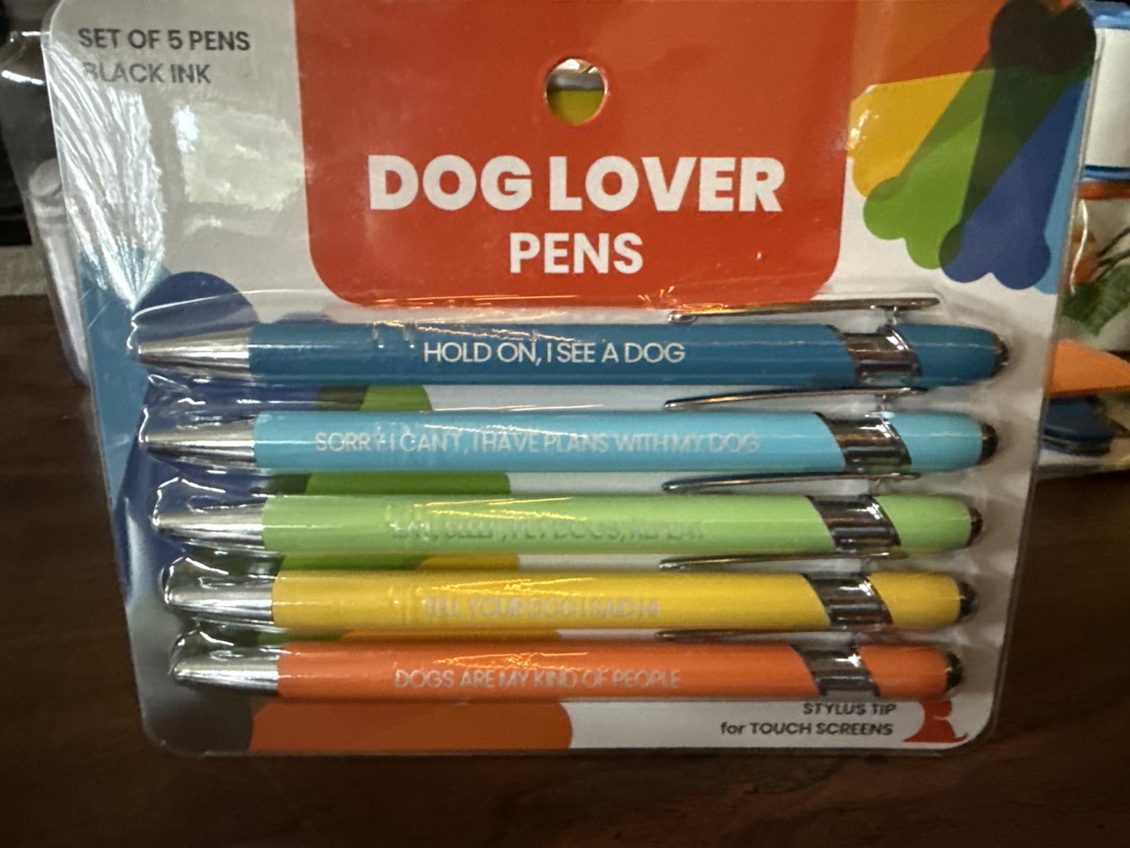 rubyloo Funny Dog Mom Gift Pen Set, 5 Black Ink Ballpoint Pens, Stylus Tip customer photo 1
