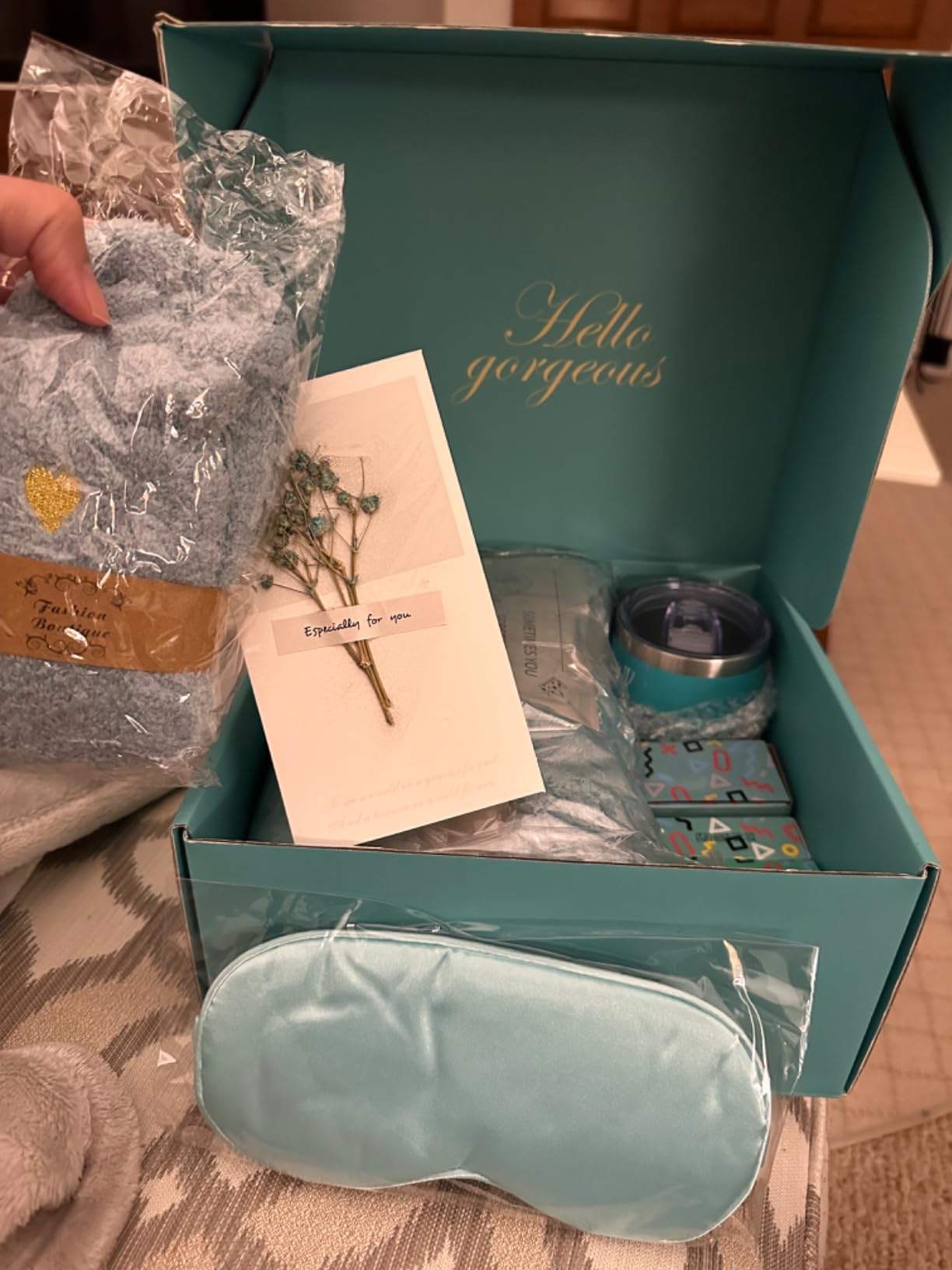 Happy Birthday Gifts for Women Mom Her Friend Sister Wife Grandma, Self Care Gift Get Well Relaxing Spa Gift Basket Set customer photo 2