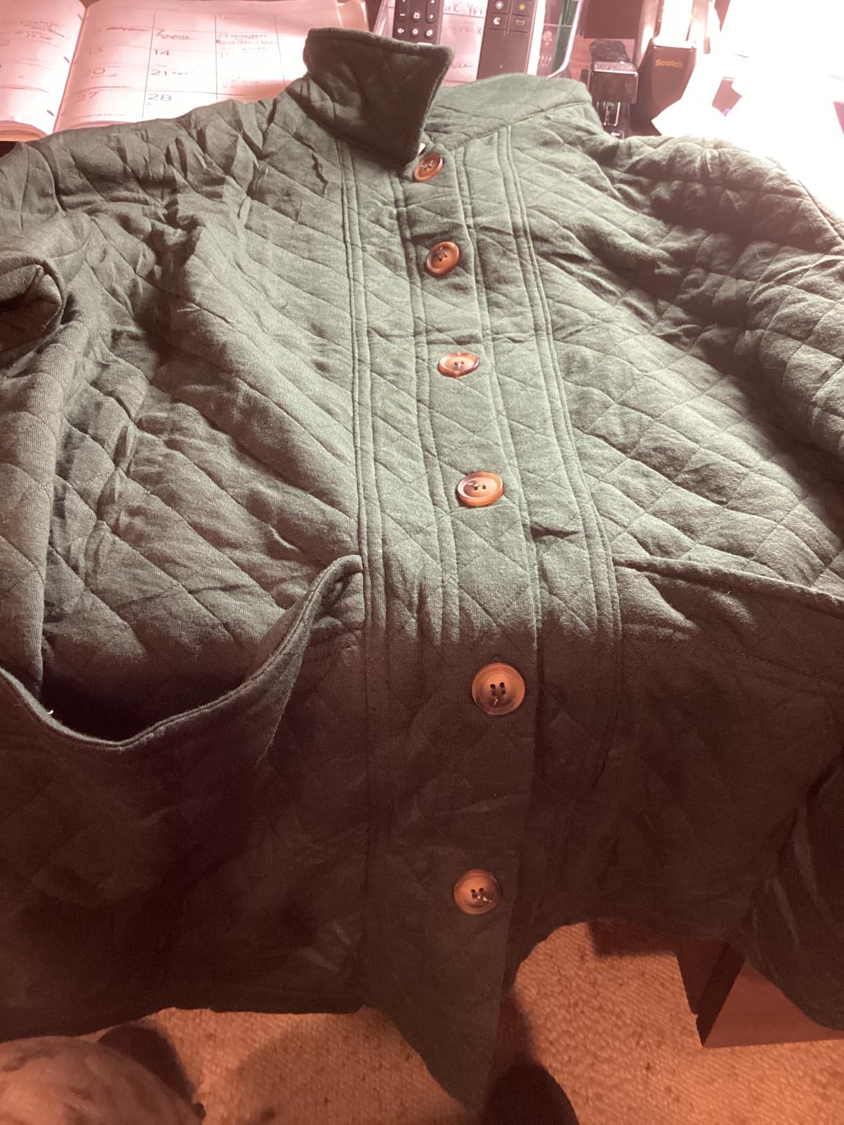 Dokotoo Quilted Jackets for Women Casual Lightweight Button Down Collared Long Sleeve Coats with Pockets customer photo 1