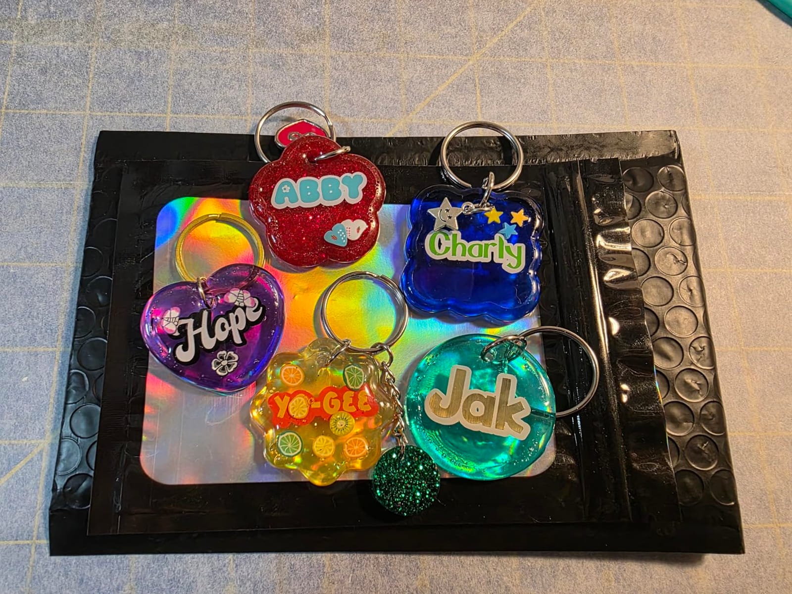 LET'S RESIN Keychain Resin Molds Silicone, 16 Cavity Pendant Casting Mold customer photo 1