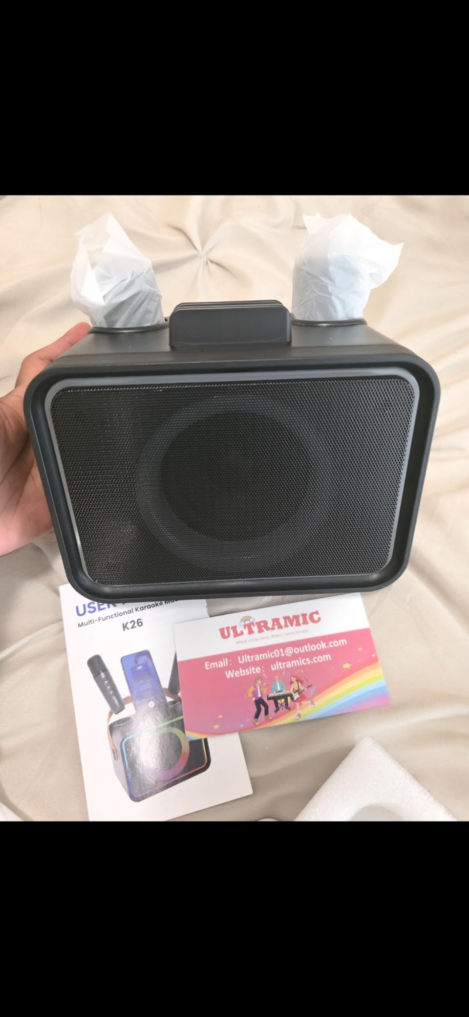 Karaoke Machine for Kids Adults,Bluetooth Speaker 2 Wireless Microphones customer photo 1