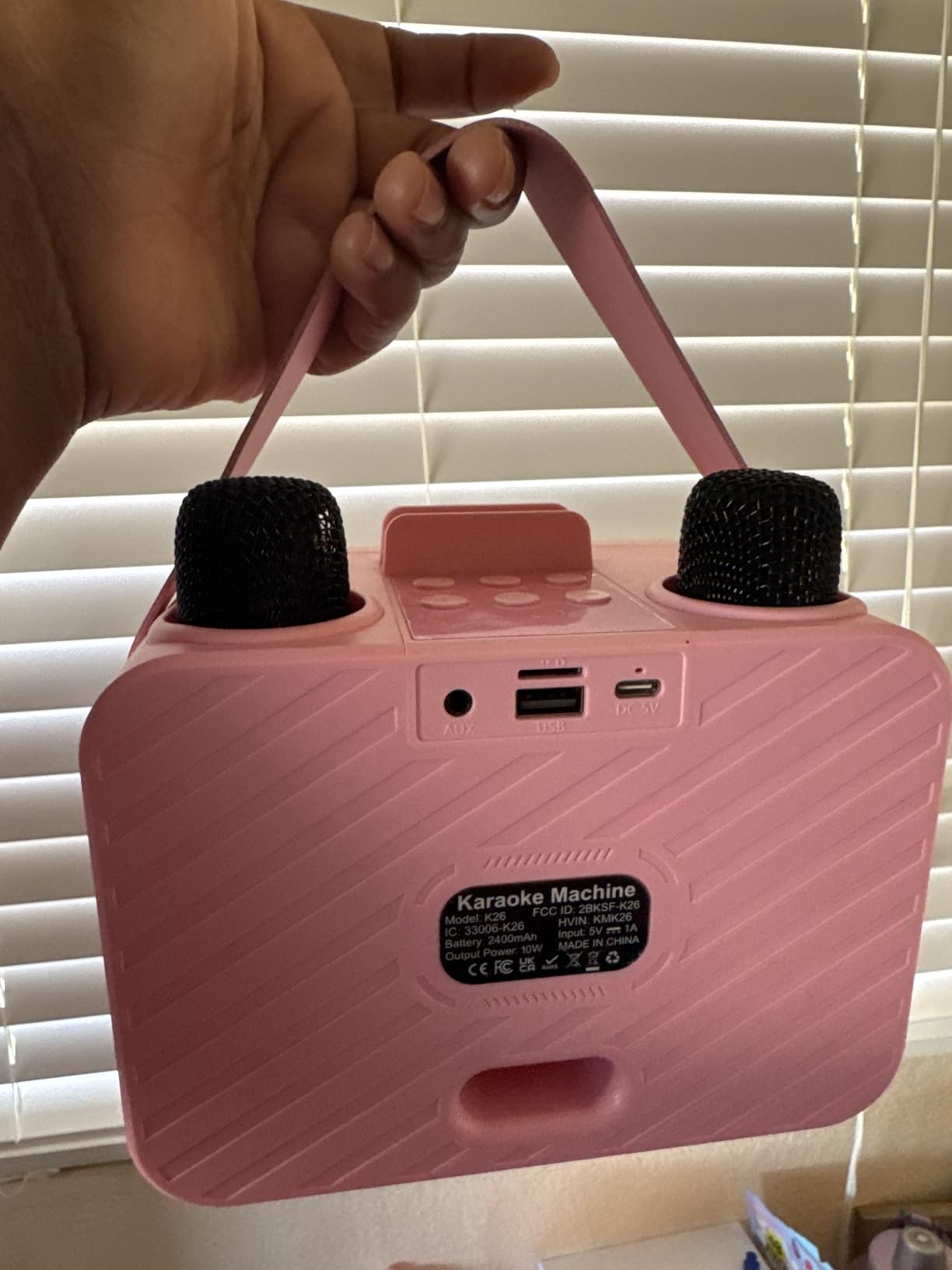 Karaoke Machine for Kids Adults,Bluetooth Speaker 2 Wireless Microphones customer photo 2