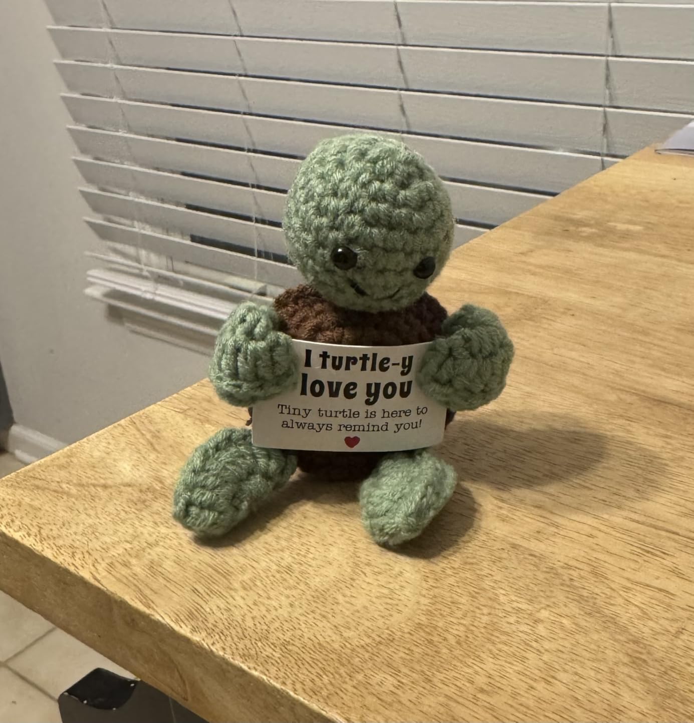 4THFARMES Mini Funny Turtle Brother Gifts from Sister Brother Birthday Gifts for Men Boys Friends Presents, I Love You Small Cool Cute Stuff Things, Handmade Emotional Positive Crochet Turtle customer photo 2