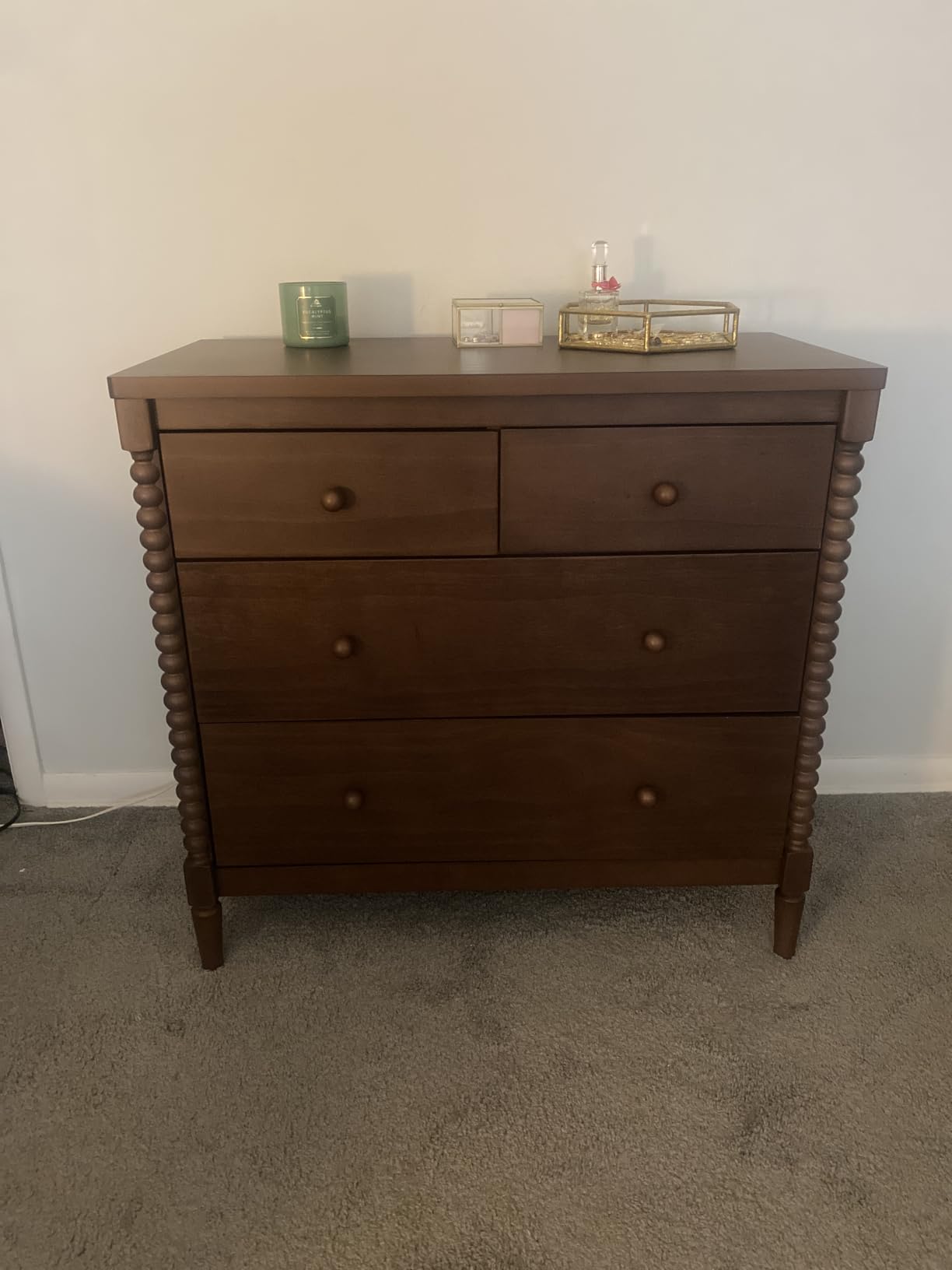 Delta Children Saint 4 Drawer Dresser with Changing Top and Interlocking Drawers, Teak Brown customer photo 2