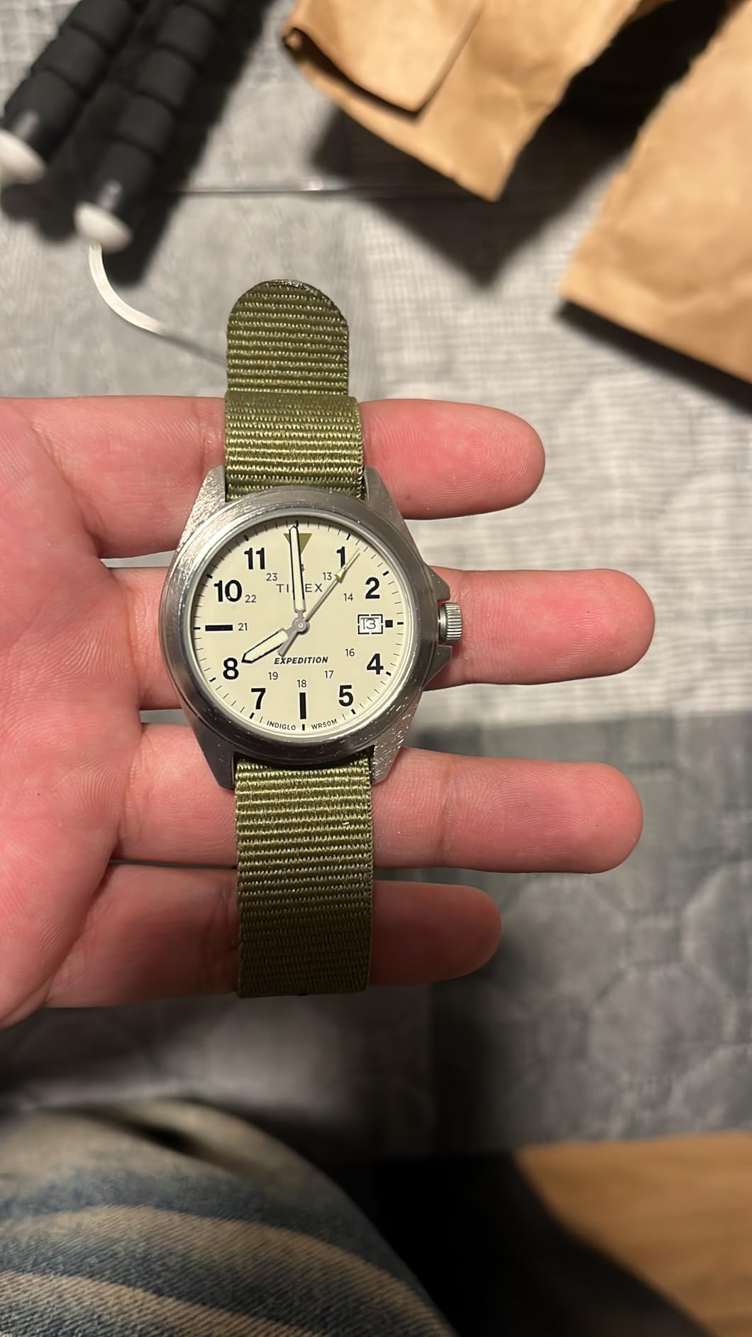 Timex Unisex Expedition Field 36mm Watch - Green Strap Dial Silver-Tone Case customer photo 2