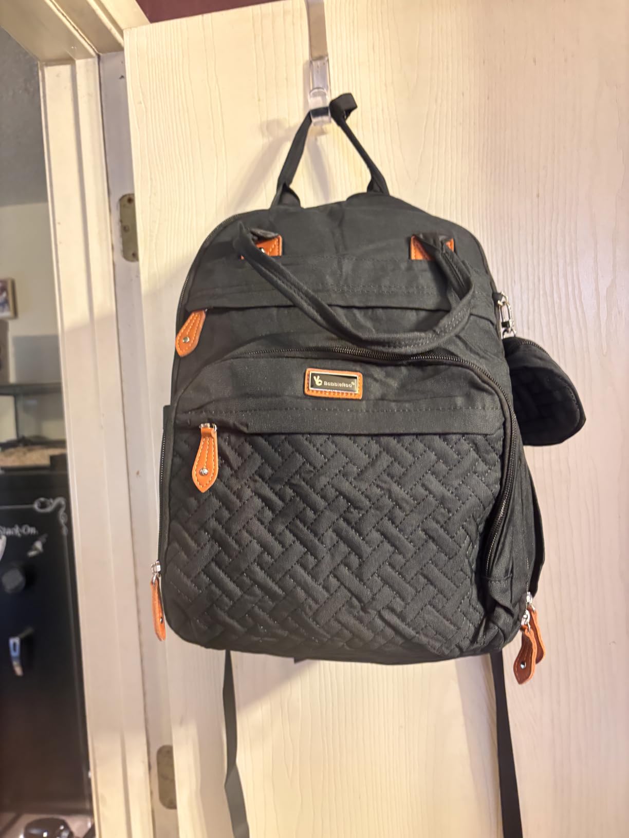 BabbleRoo Extra Large Diaper Bag Backpack, Expandable Baby Bag with Up to 50% More Capacity - Travel Essentials Baby Bag Tote with Changing Pad, Stroller Straps & Pacifier Case - Unisex, Black customer photo 1