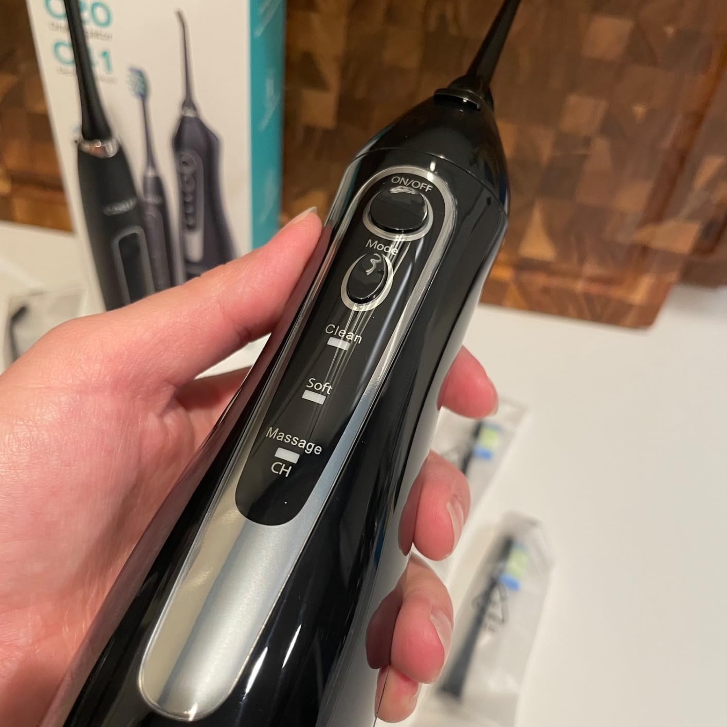 COSLUS C20C41 Water Flosser Electric Toothbrush Combo, Pink Oral Clean Kit customer photo 2