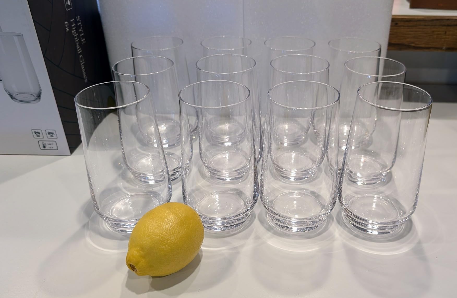 Wlasss Drinking Glasses Set of 6, 16.4 oz Crystal Water Glasses,Tall Glass Cups,Highball Glass for Cocktail,Juice,Mojito,Iced Tea,Kitchen and Bar Glassware,Gifts for Christmas customer photo 1