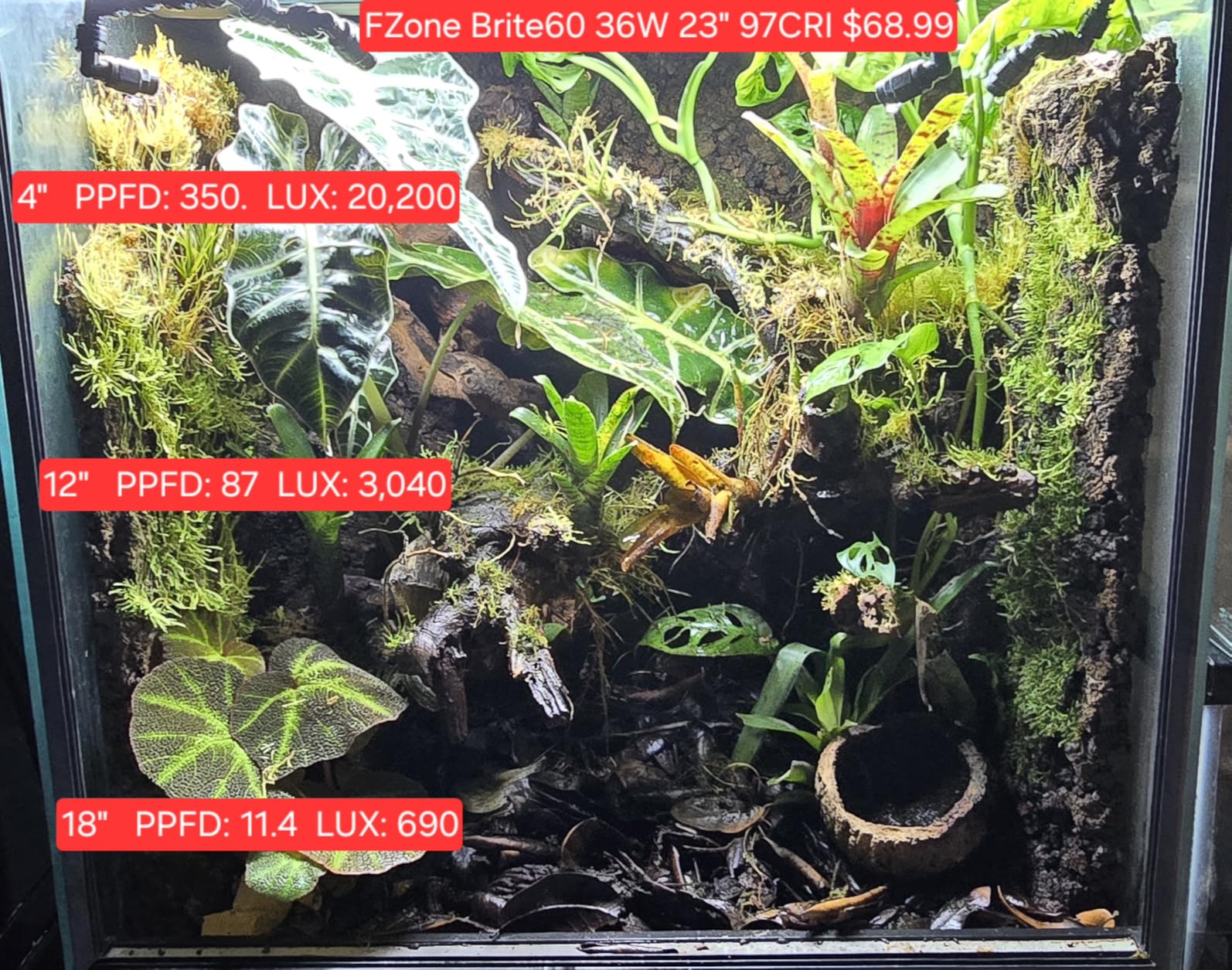FZONE Aquarium Light for Plants, 60W LED Fish Tank Light for 35-43