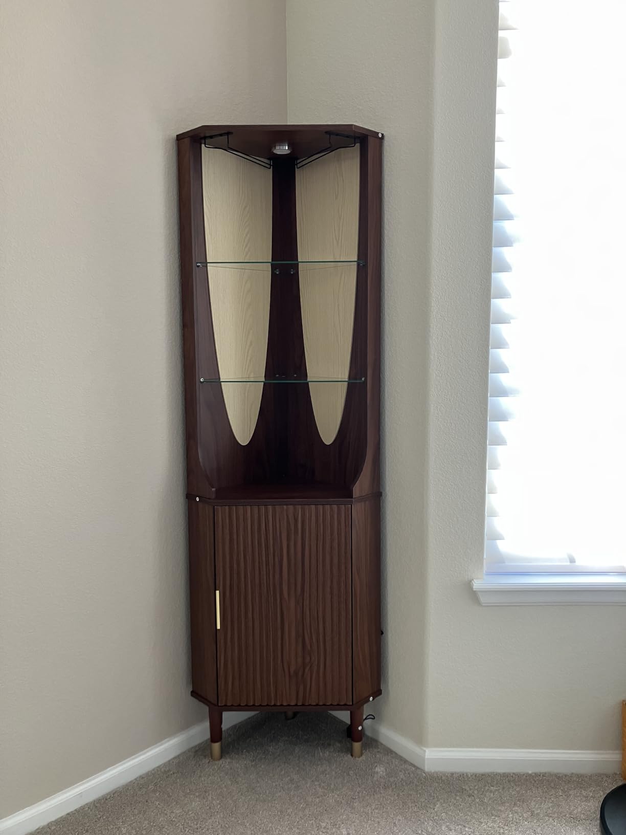 JOINICE Coffee Bar Cabinet with Storage and Charging Station,Walnut customer photo 2