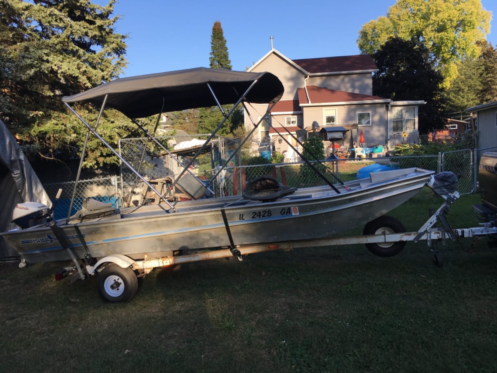 SereneLife 4 Bow Bimini Top Boat Cover, 96
