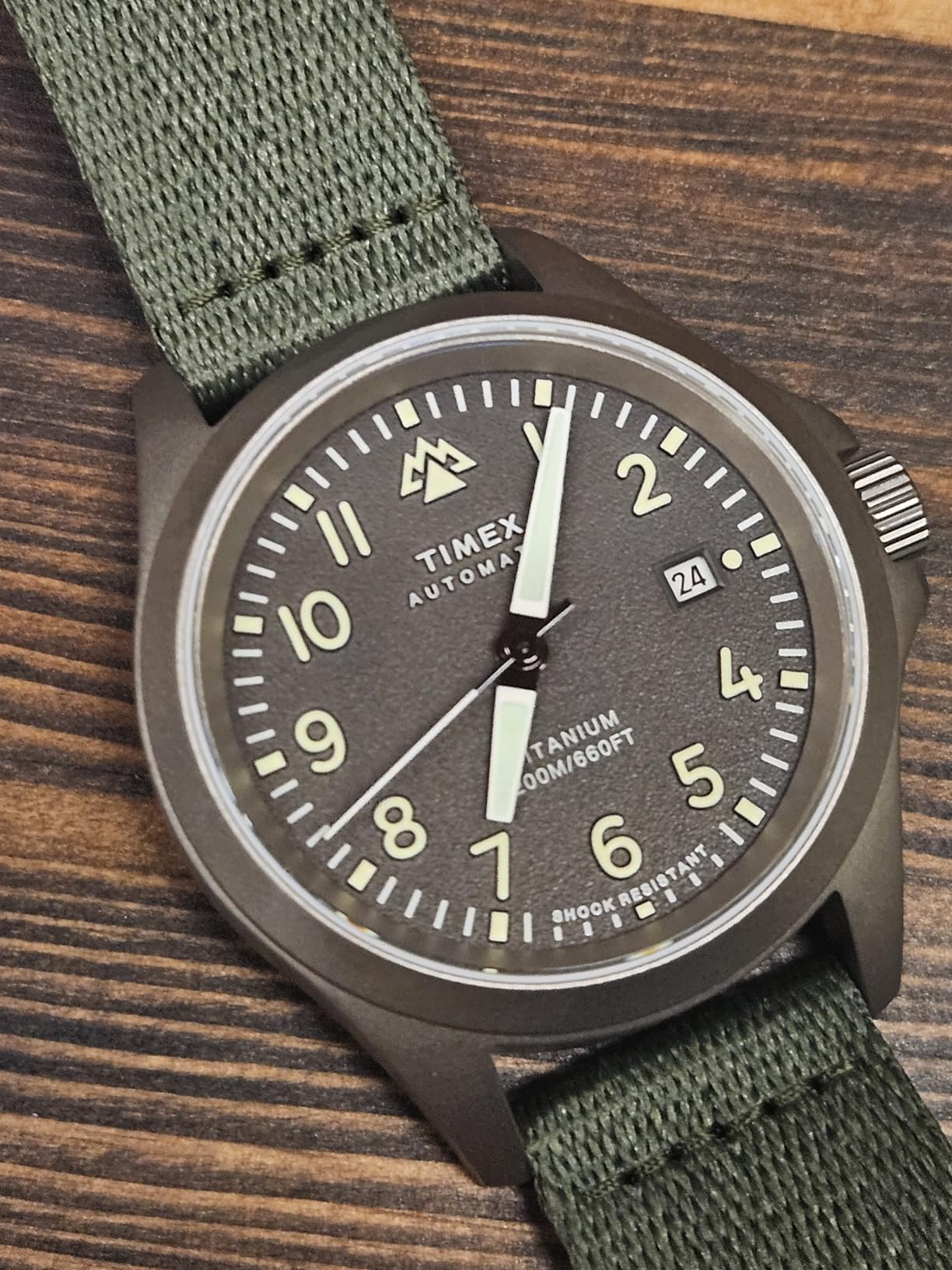 Timex Men's Expedition North Titanium Automatic 41mm Watch - Green Strap Gray Dial Titanium Case customer photo 2