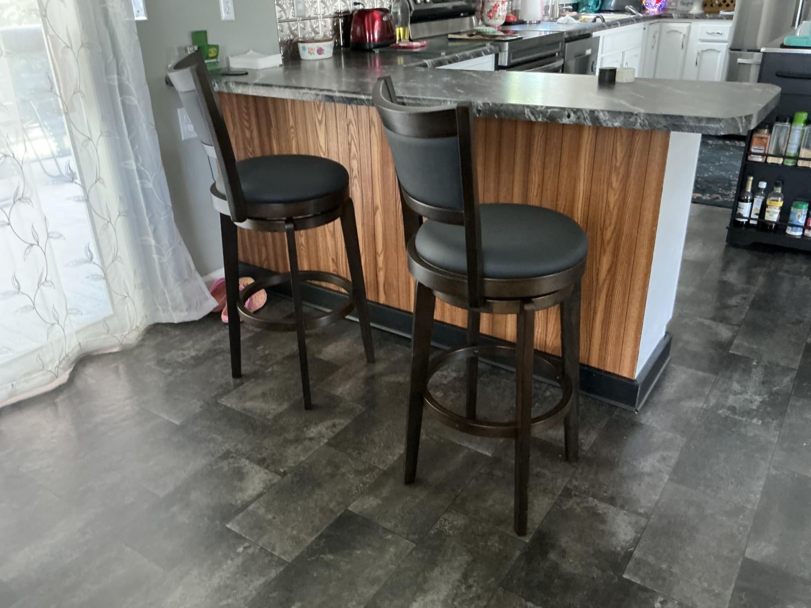 PrimeZone Swivel Bar Stools Set of 4, 26 Inch Counter Height Barstools customer photo 2