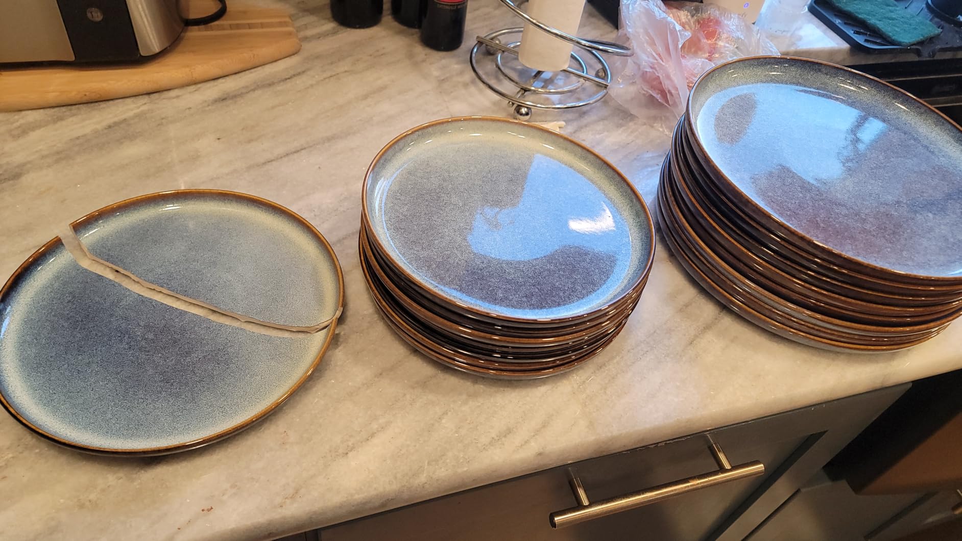 vancasso Starry Plates and Bowls Sets for 6, 24 Pieces Dinnerware Sets, Green Reactive Glaze Dishes Sets for Kitchen, Scratch Resistant Stoneware Dishes Set, Dishwasher and Microwave Safe customer photo 1