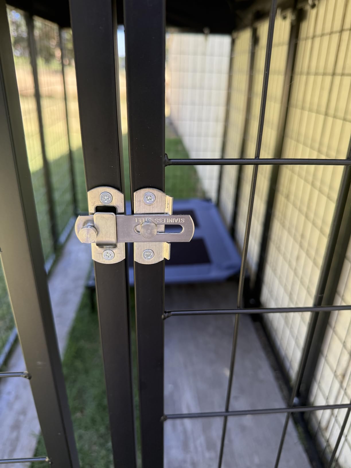 Dog Kennel Outdoor, Large Outside Dog Kennel with Roof & Swivel Feeders/Removable Doggy Door Allow Connecting Your Dog House, Heavy Duty Dog Run Pen for Medium/Large Dogs (8'L x 4'W x 6'H) customer photo 1