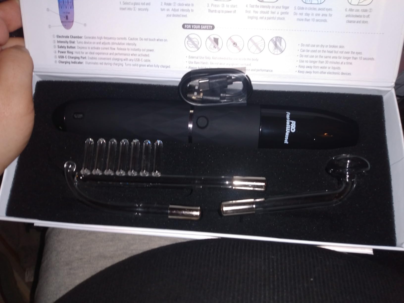 OxyGlow 2 Cordless High Frequency Facial Machine, ProFacialWand Clinical Skin Therapy Wand - Xenon Gas customer photo 2