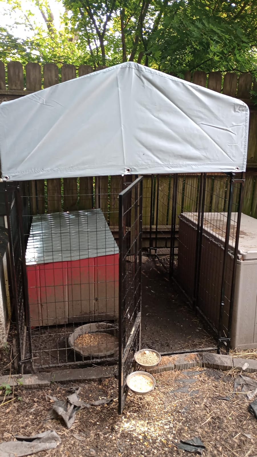 Oranland 8x4x6 FT Dog Kennel Outdoor for Large Dogs with Silver Roof customer photo 2