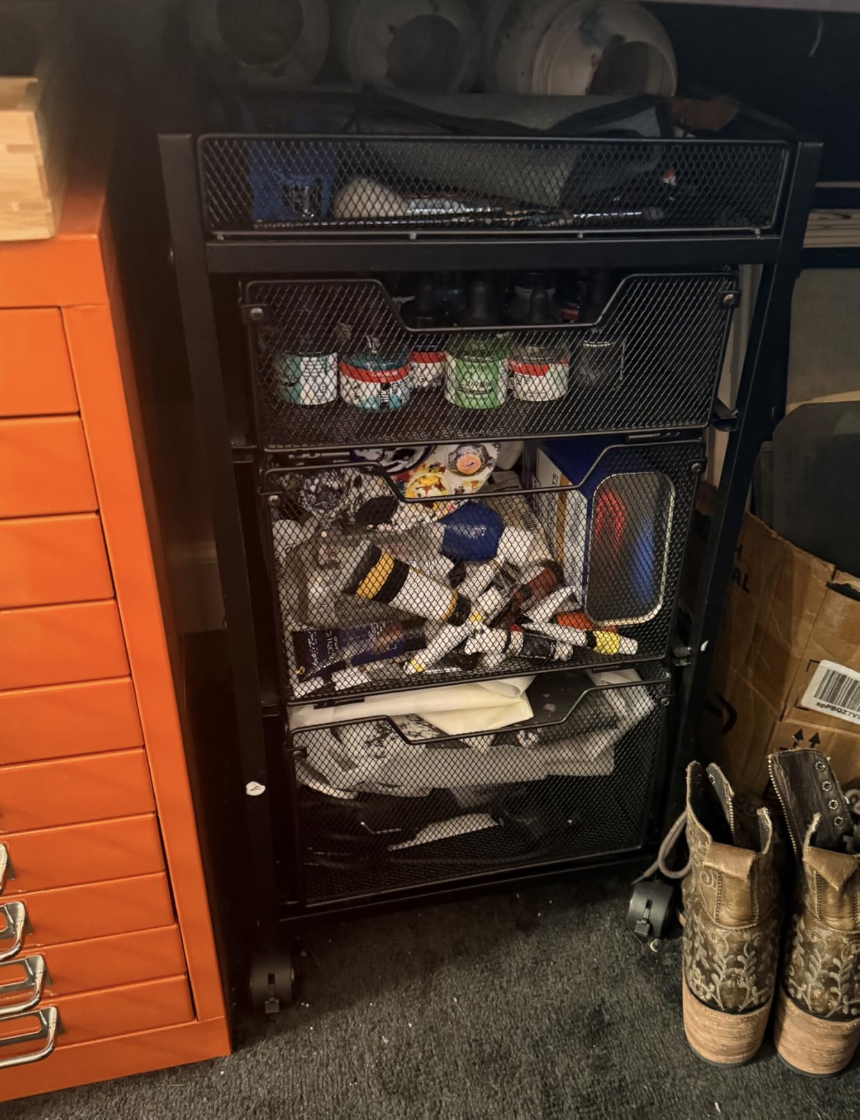 Rolling Utility Cart with 4 Drawers, Craft Organizer and Storage Carts with DIY Divider, Lockable Wheels Storage Organizer for Art Supplies, Store for Brushes & Paints & Small Parts(Patent Pending) customer photo 2
