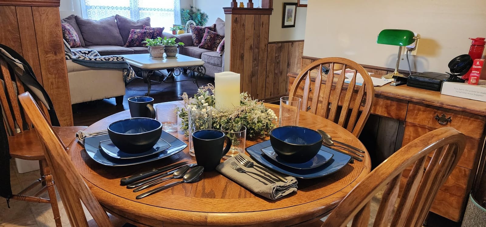 Gibson Elite Pasco 16 Piece (Service for 4) Plates and Bowls Double Bowl Reactive Glaze Dishes Stoneware Ceramic Dinnerware Set - Black customer photo 2