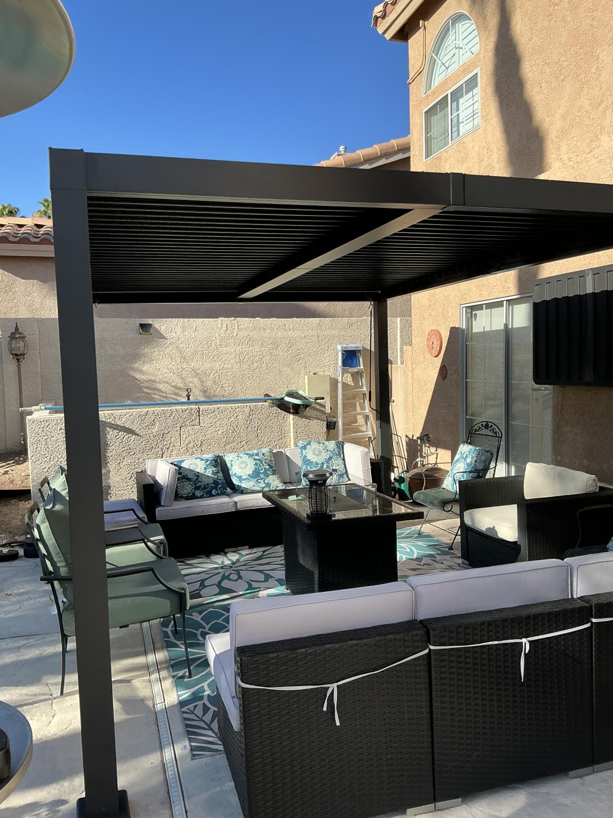 10'x 13' Patio Louvered Pergola Aluminum Black Hardtop Gazebo customer photo 1