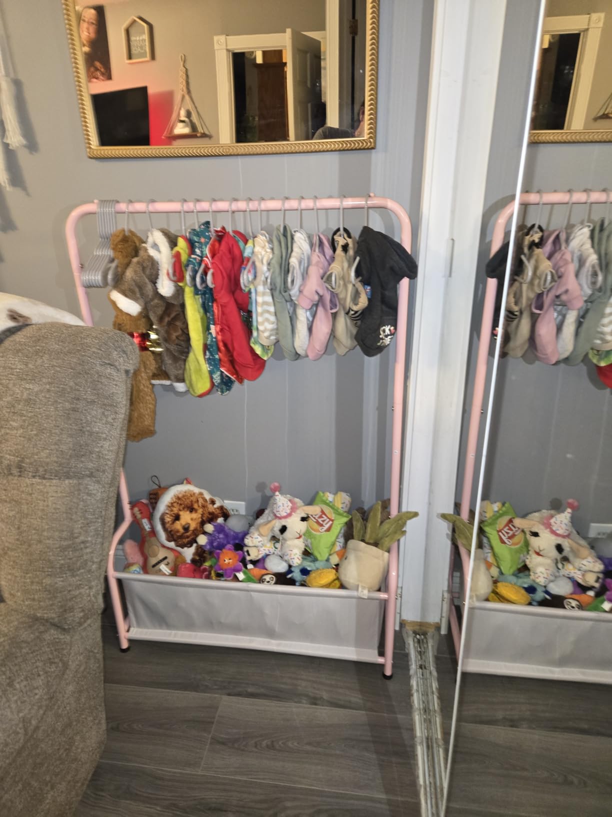 Kids Clothing Rack with Storage Shelf, Kids Dress Up Storage customer photo 1