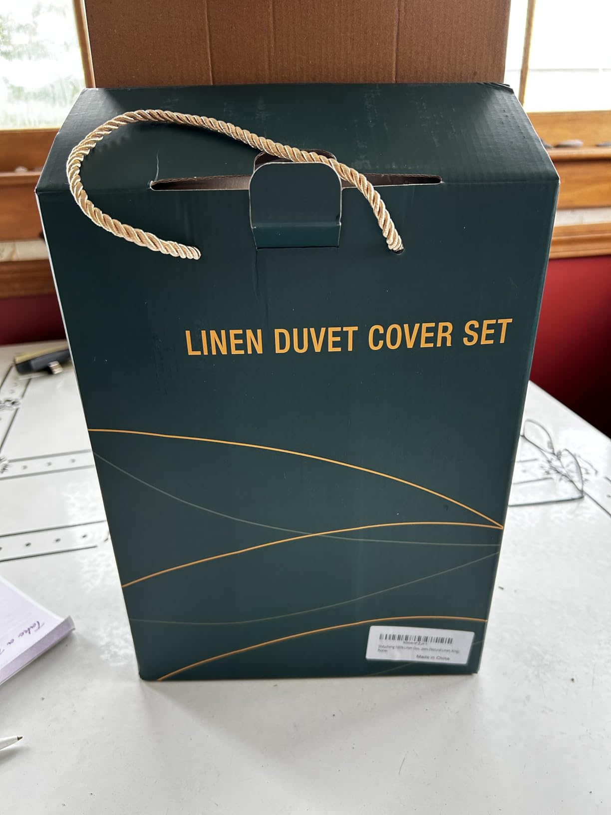 Shilucheng 100% Linen King Duvet Cover Set, Linen customer photo 2