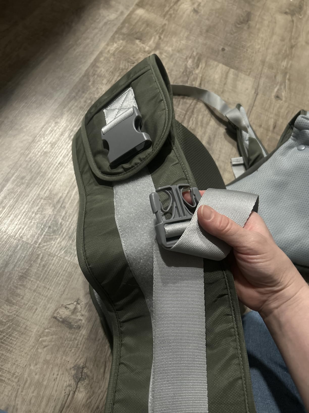 BabbleRoo 6-in-1 Baby Carrier with Hip Seat, Ergonomic Newborn to Toddler Carrier 7–50 lbs, Front Back Hip Carry, Lumbar Support, Sun Hood, Safety-Certified, Seafoam customer photo 1