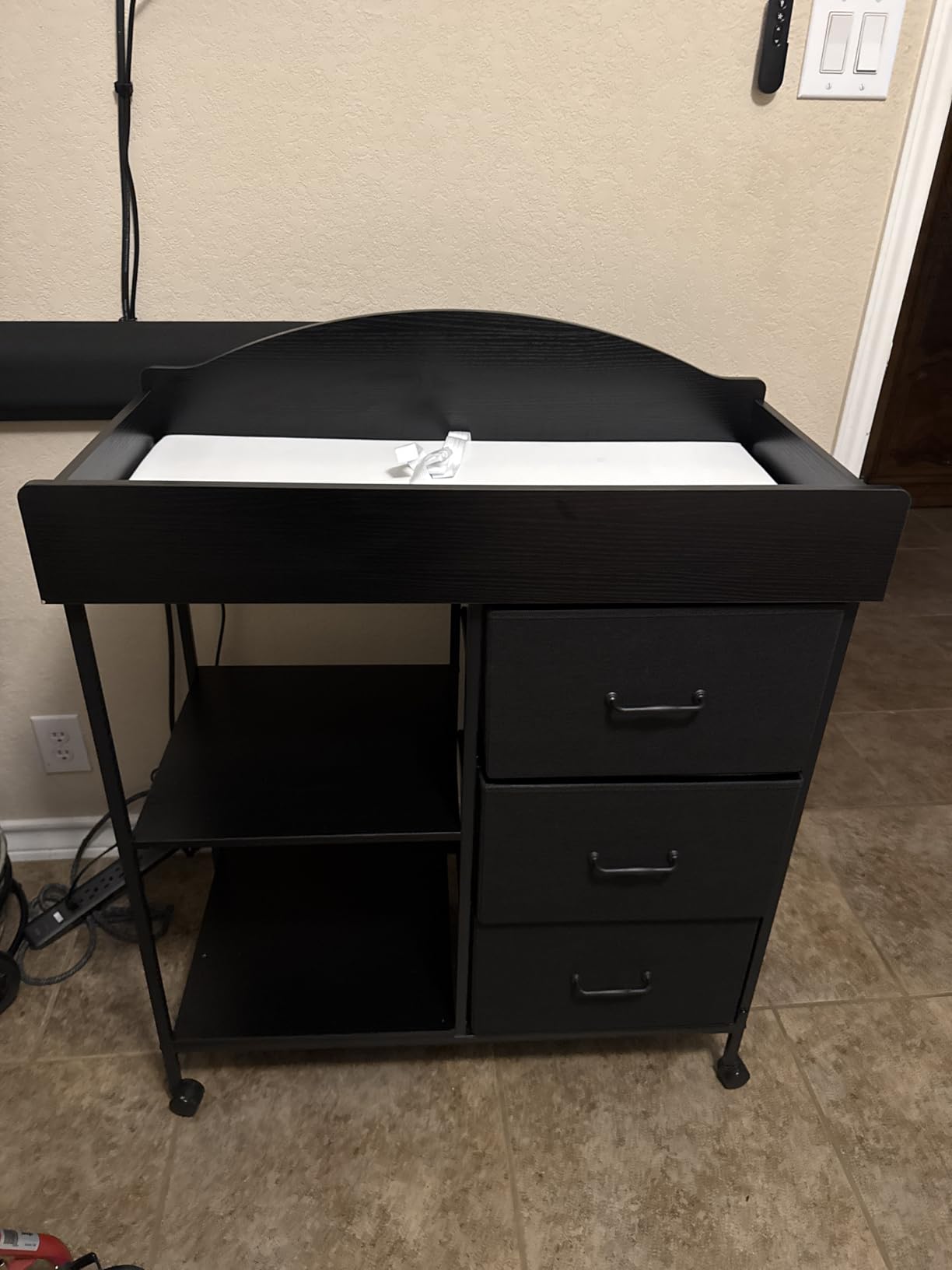 Yetom Changing Table, 3 Drawers&2 Shelves, Changing Table Dresser, White customer photo 2