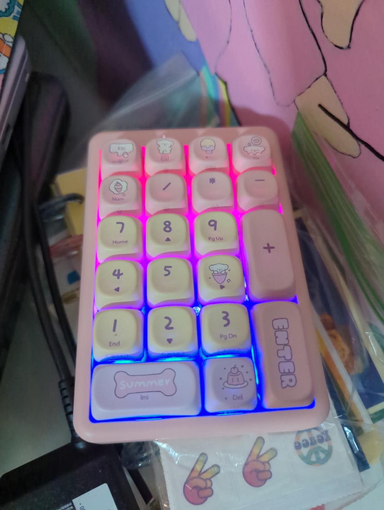 Wireless Number Pad Keyboard Mechanical Numpad Numeric Keypad for Laptop customer photo 2