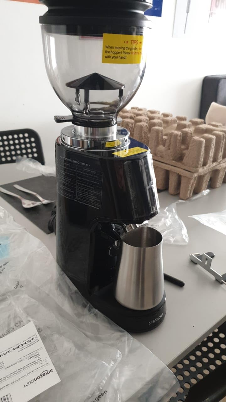 SHARDOR 64mm Flat Burr Coffee Grinder, 100 Settings, Anti-Static, Black | Electric Bean Grinding, All-Metal Chamber, Portafilter Holder,Precision Timer, LED Display, 260W, Silicone Bellows, 120V Only customer photo 2