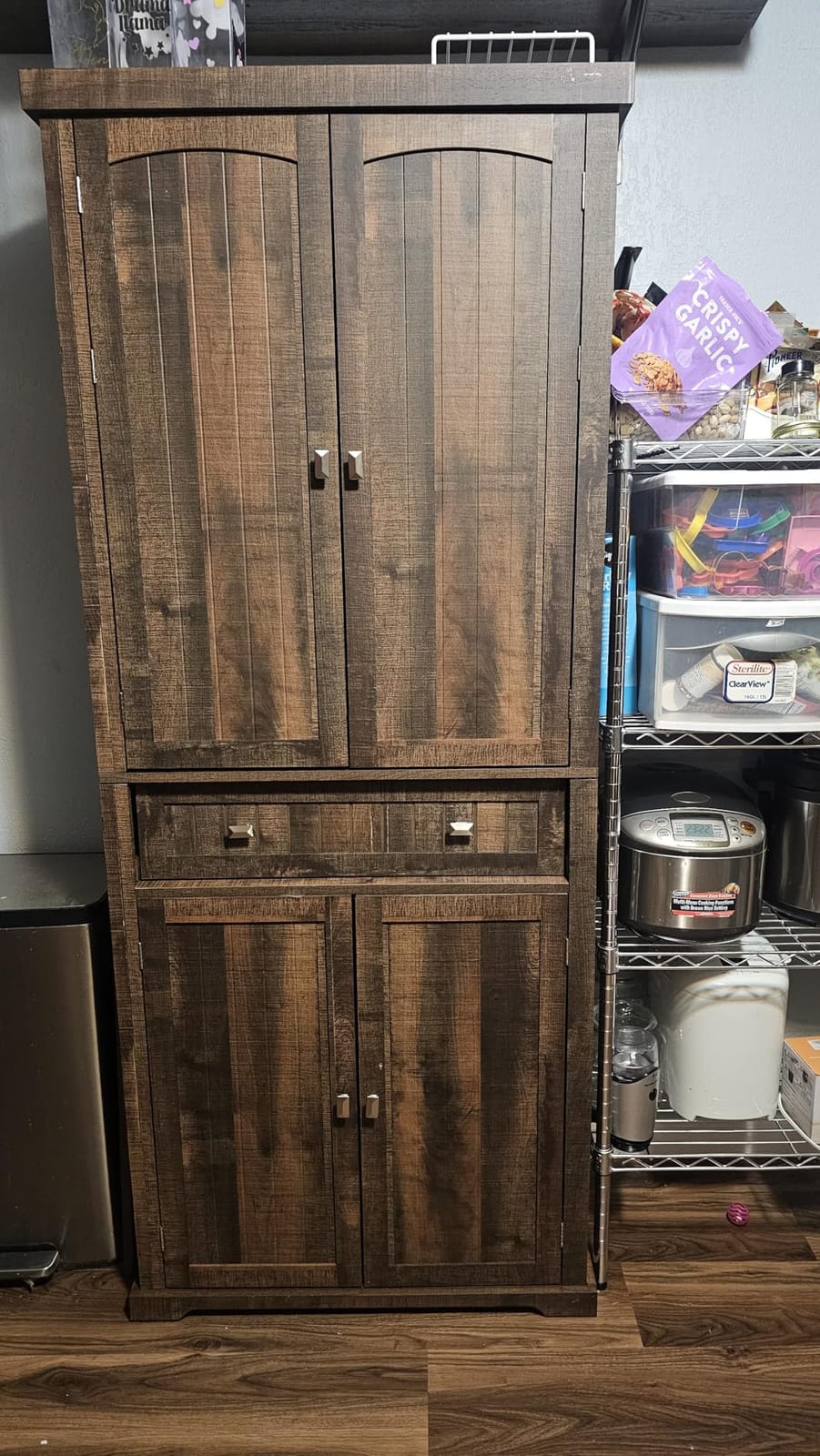 VASAGLE Pantry Cabinet, Freestanding Tall Cupboard with a Drawer customer photo 1