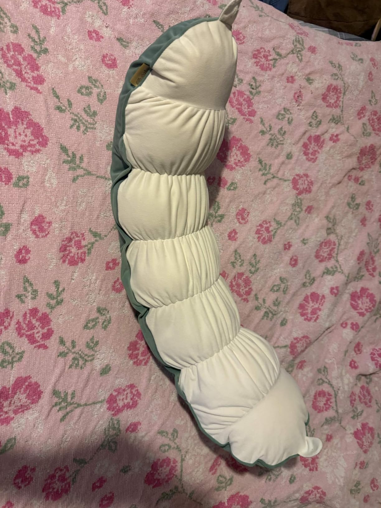 Peallow(Pat. Pend) – Long Round Body Pillow for Adults, Bolster Pillow for Sleeping, Soft and Supportive Pillow for Sleeping & Lumbar Support (Green-White, 29.5