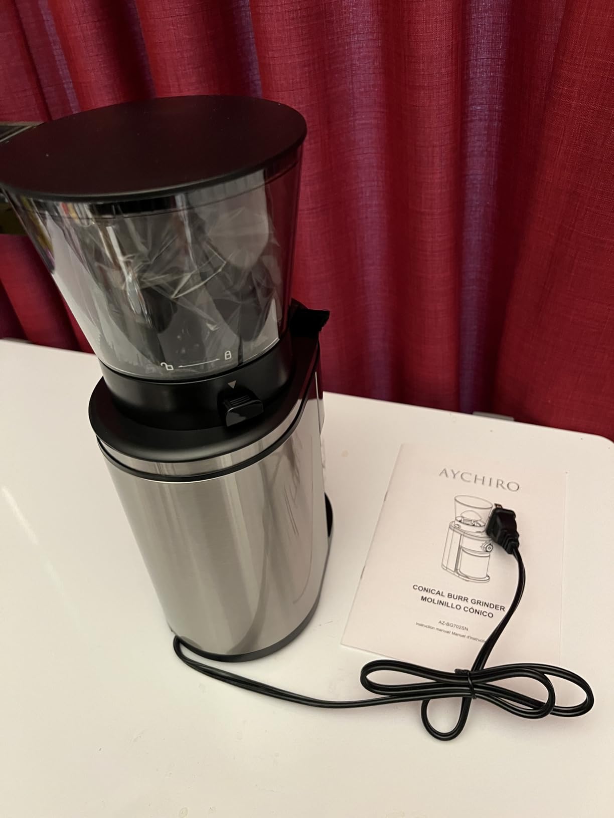 AYCHIRO Conical Burr Coffee Grinder Electric, Coffee Grinder with 30 Grind Settings, Adjustable Burr Mill Grinder for Home Use, 2-12 Cups for Espresso, Pour Over & French Press customer photo 1