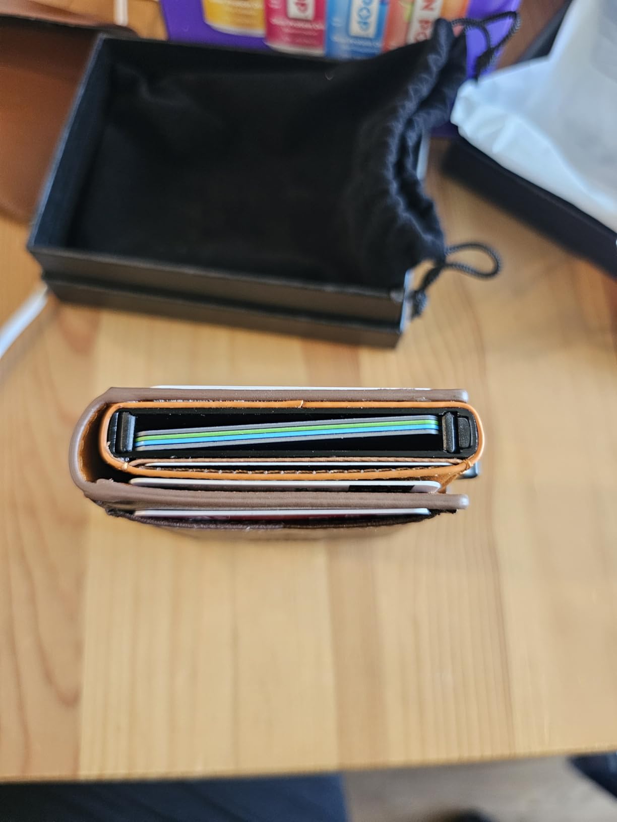 Wallet for Men Wallet with Slim Pop Up Card Holder 9-13 Cards, Bifold Minimalist Smart Wallet RFID Blocking Credit Card Holder with ID Window & Stretchable Cash Slot Compact Metal Aluminum Card Case customer photo 2