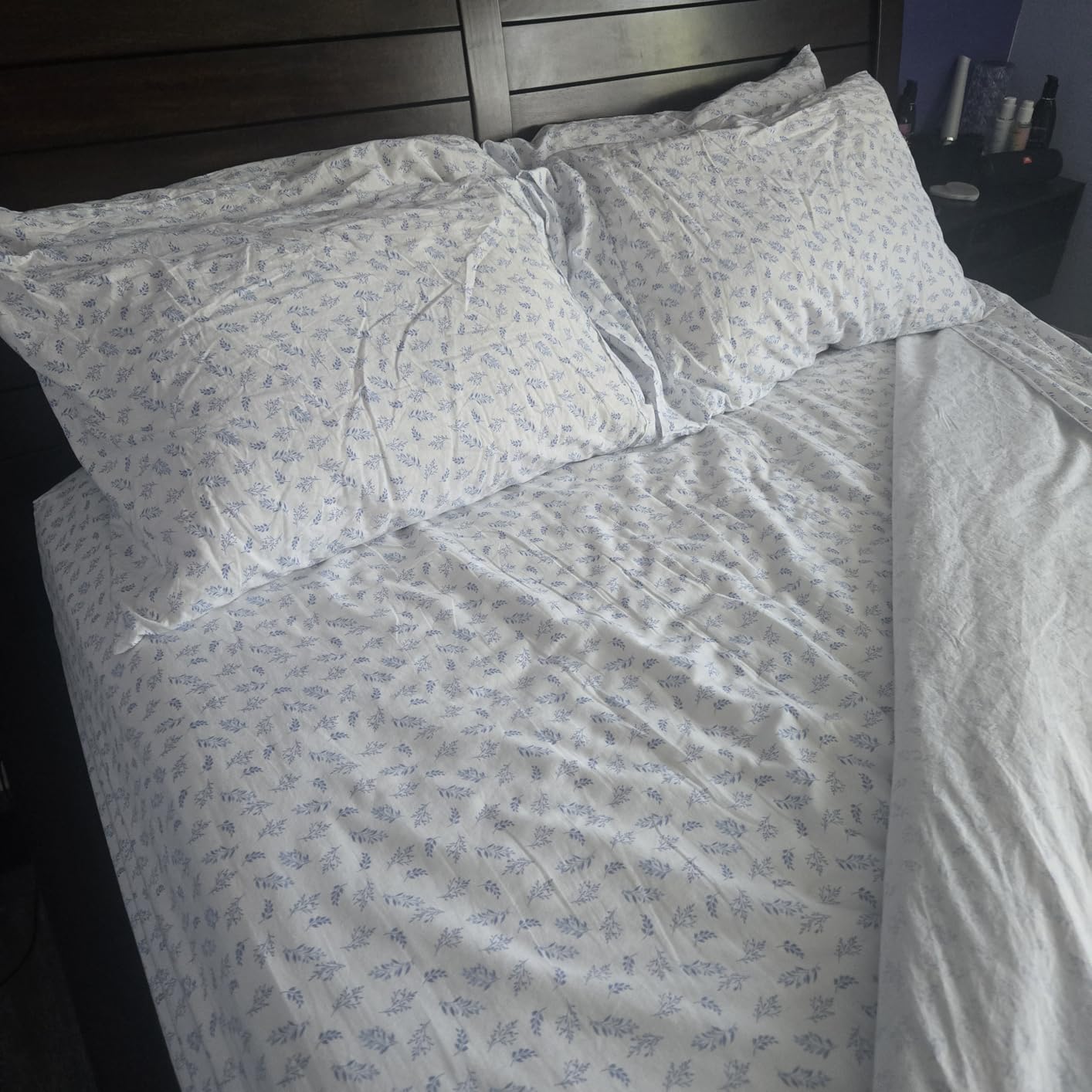 Casa Platino King Bed Sheets Set – Breathable 6 Piece Percale Cooling King Sheets with Crisp Feel, with 15 Inch Deep Pocket Fitted Sheet, Ultra Soft & Cozy Feel, Fit – Ivory customer photo 1