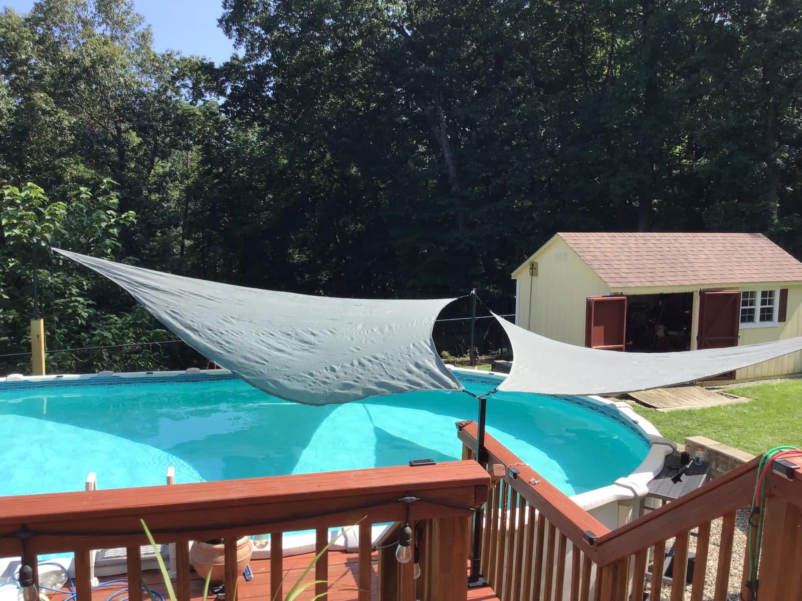 Royal Shade 20' x 20' x 28.3' Beige Triangle Sun Shade Sail for Patio customer photo 2