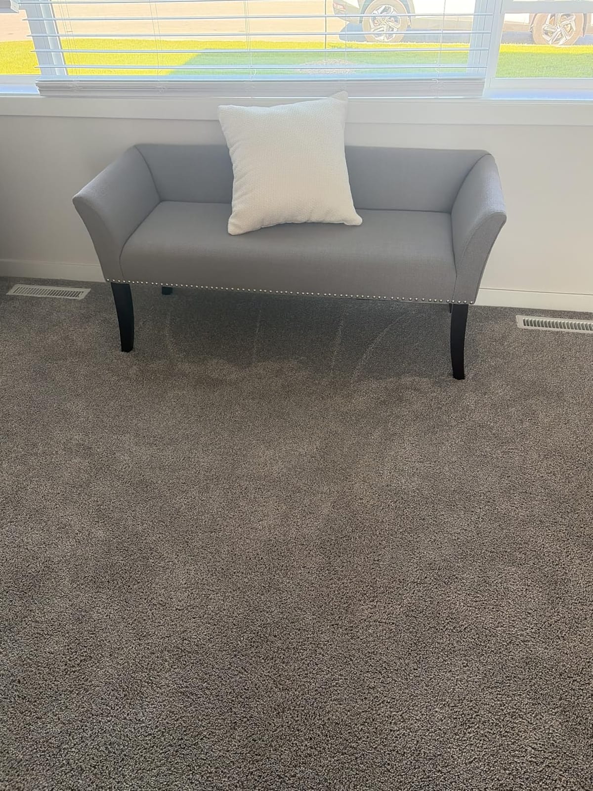 Madison Park Accent Bench, Plush Upholstered, Nailhead Trim, & Padded Seat Entryway Bench Small, End of Bed Bench with Back, 49.5