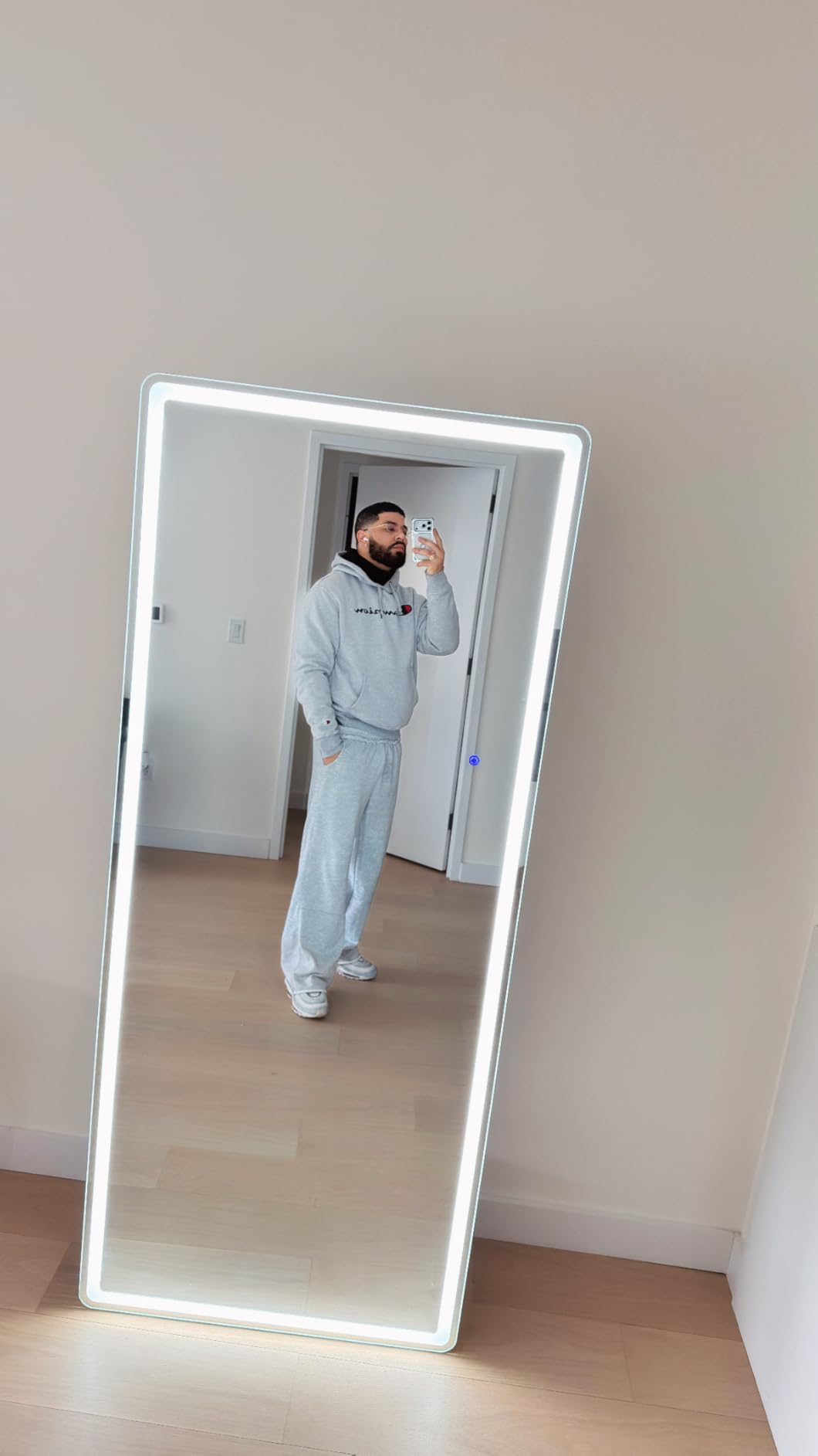 LED Full Length Mirror 71x32 inch Oversized Body Mirrors with Lights customer photo 2