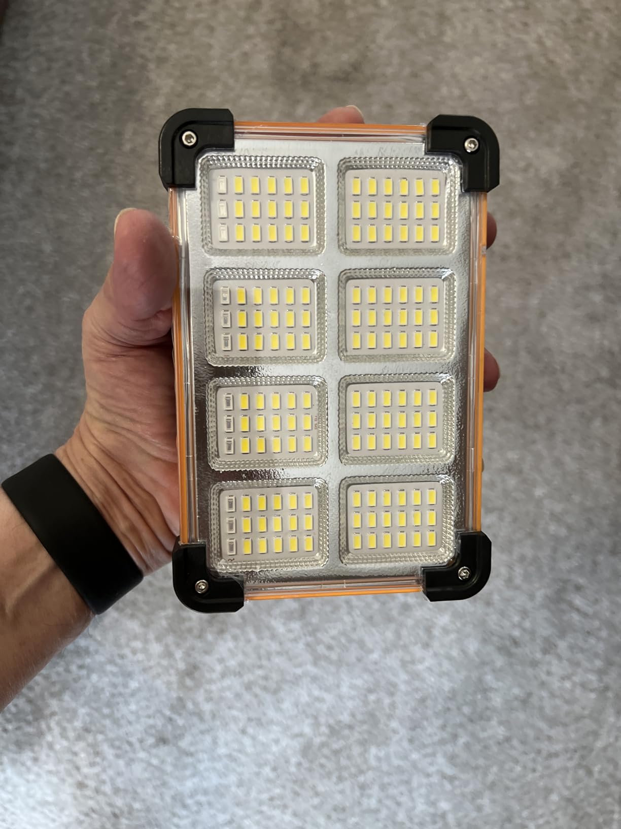 YXQUA 2 Pack 120W Solar Rechargeable Work Light, 144 LED 10000LM, IP65 customer photo 2