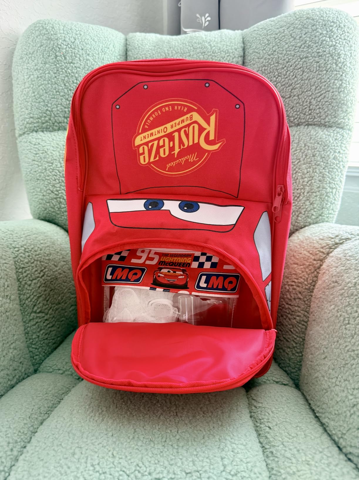 Disney Cars Lightning McQueen Carry-On Luggage with Wheels & Telescopic Handle for Kids 17”– 18.5L, Lightweight Travel Bag for Boys & Girls, Trips & Vacation Gifts customer photo 1