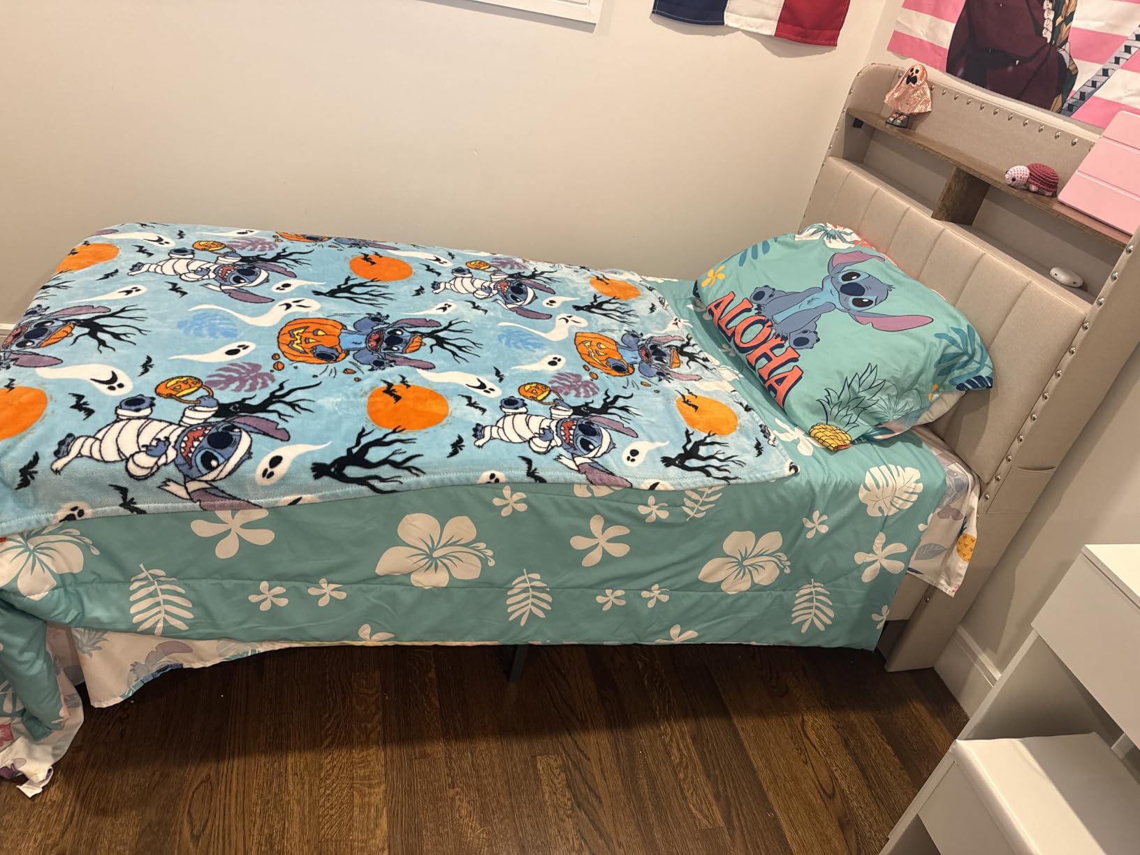 EnHomee Twin Bed Frame with Large Drawer & 2-Tier Storage Headboard Shelf customer photo 2